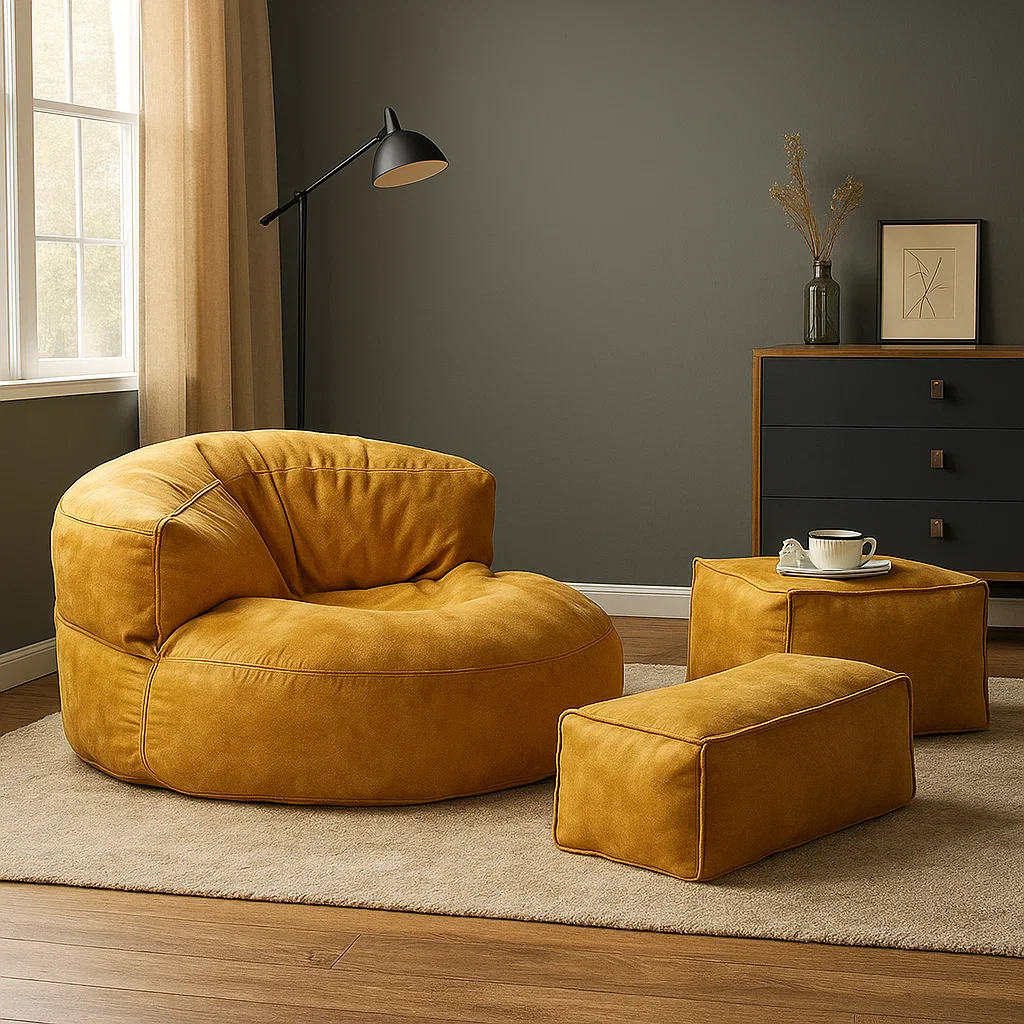 Loaf Leatherite Bean Bag with Footrest - Image 16