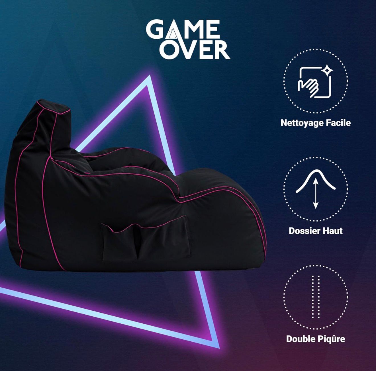 GAME OVER Gaming Bean Bag Chair - Image 9