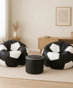 Alternative view of Set of Two Football Bean Bags and Stool