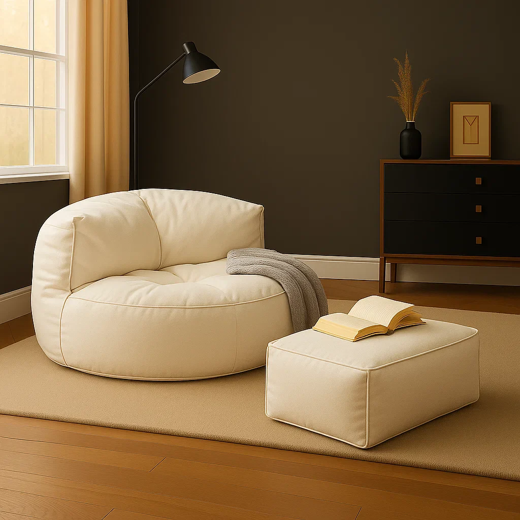 Loaf Leatherite Bean Bag with Footrest - Image 5
