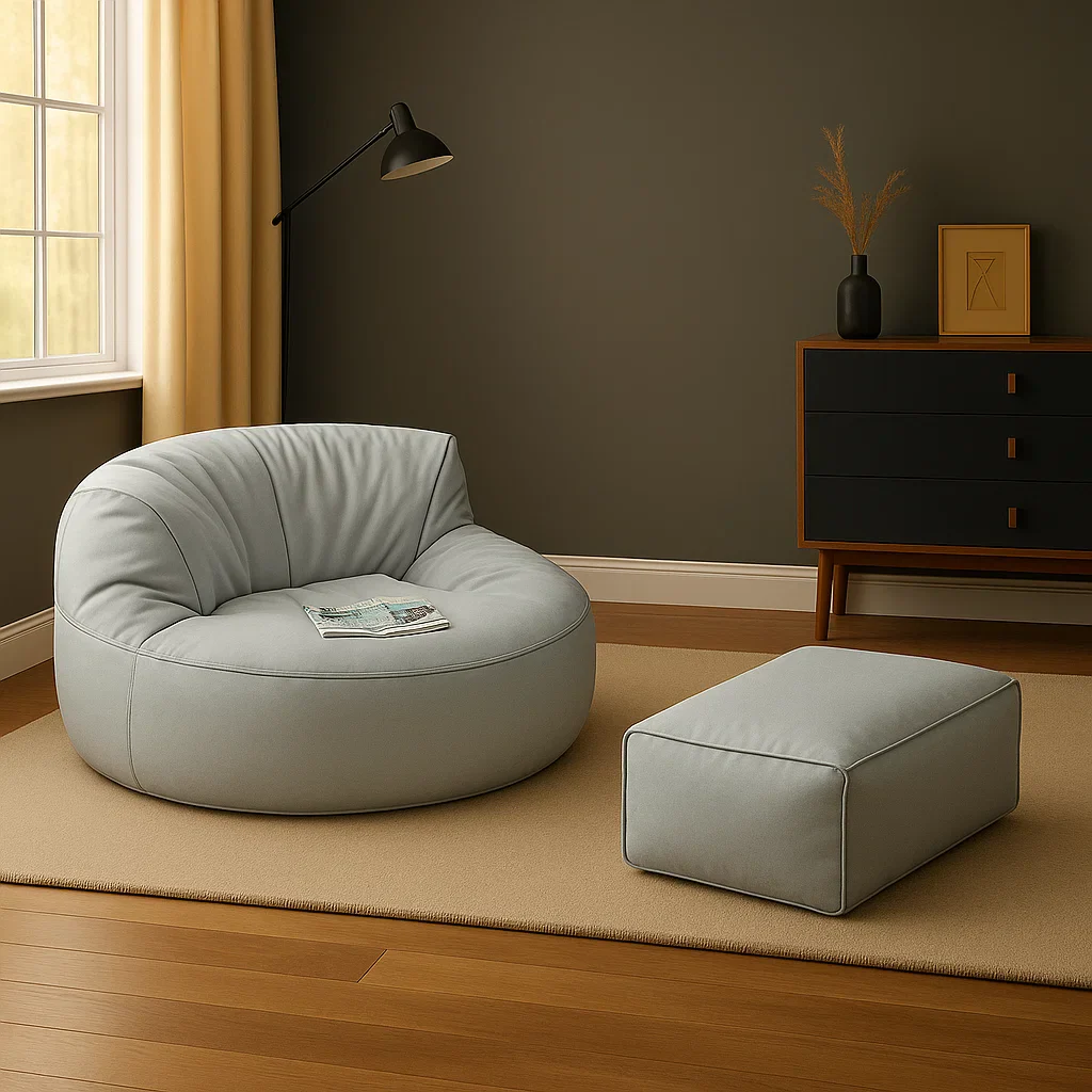 Loaf Leatherite Bean Bag with Footrest - Image 13