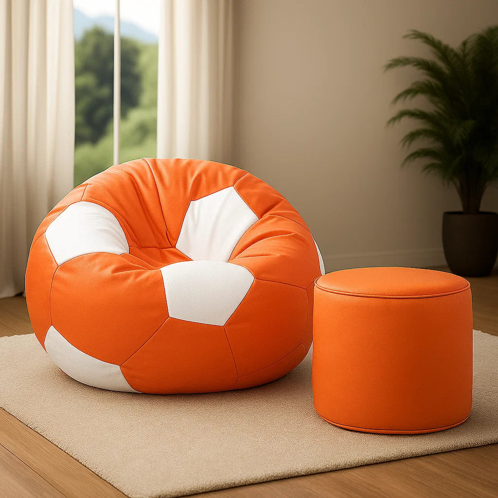 Set of Football Bean Bag with Stool - Image 5