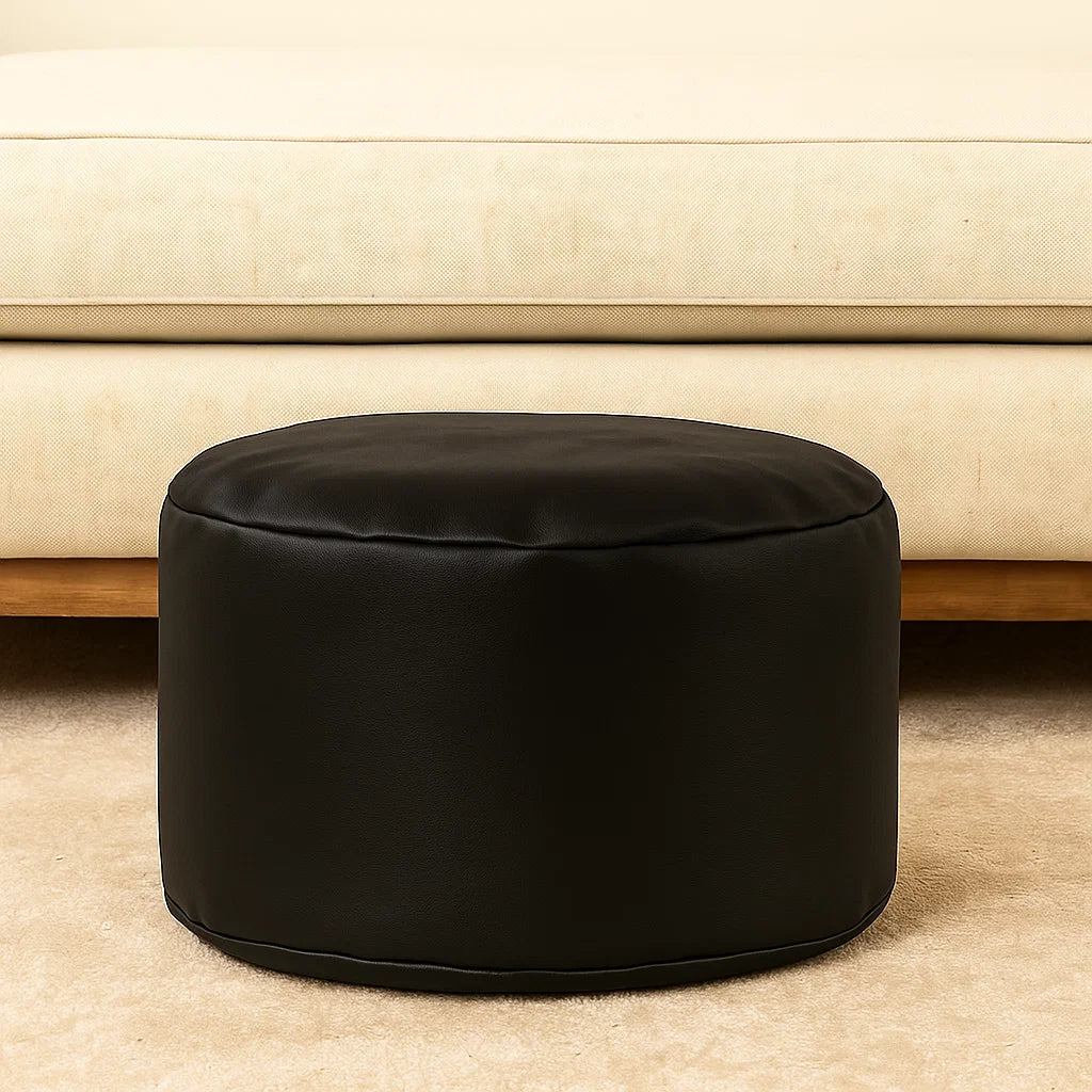 Leatherette Round Bean Bag Footrest - Image 3