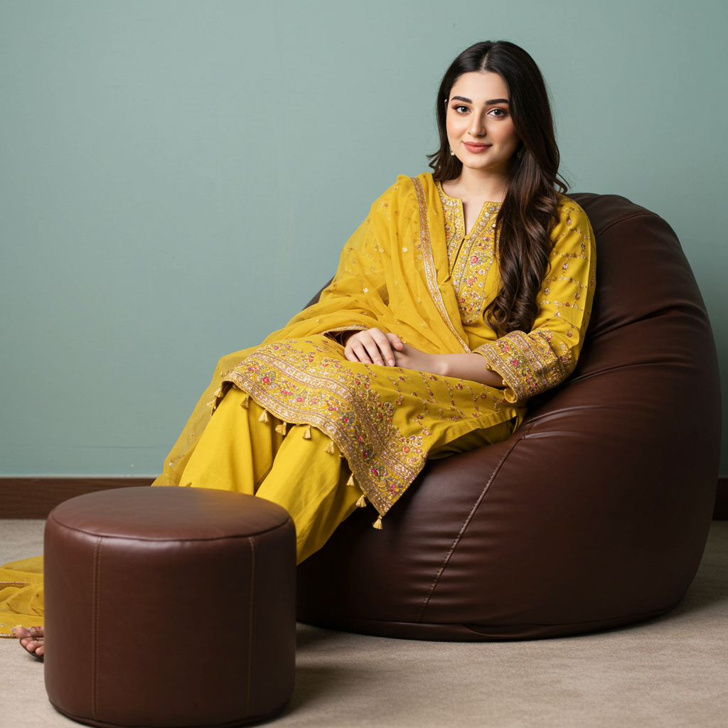 Morbido Bean Bag with Free Footstool - Image 9