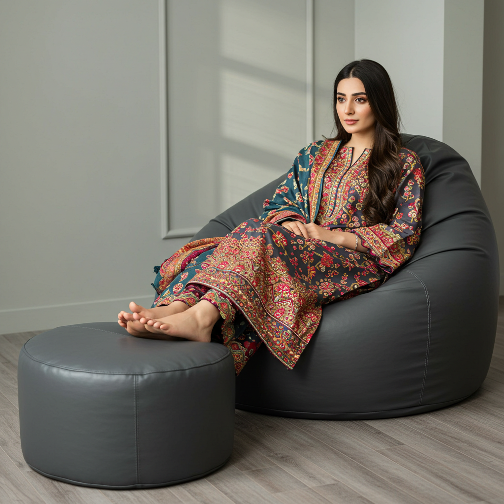 Morbido Bean Bag with Free Footstool - Image 10