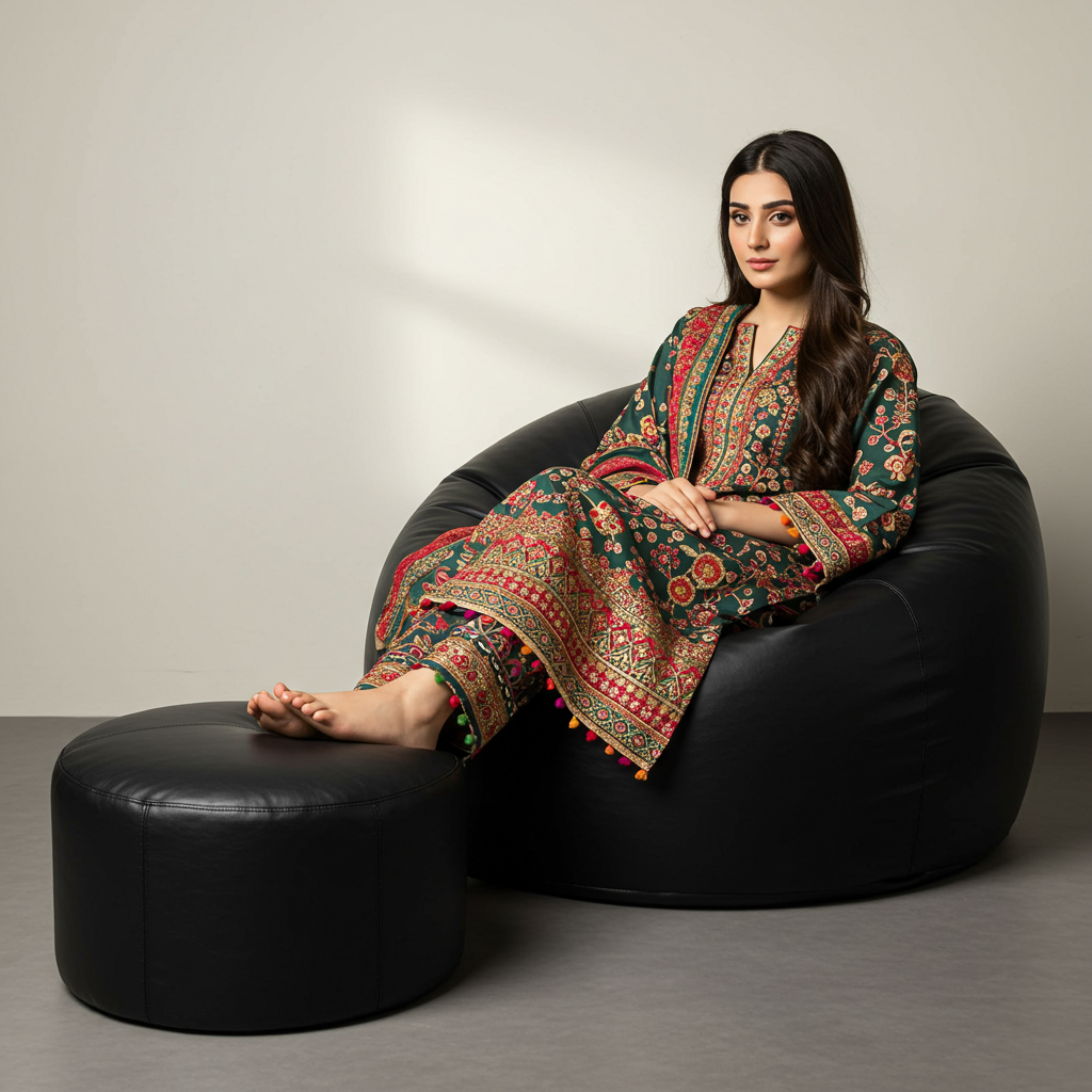 Morbido Bean Bag with Free Footstool - Image 2