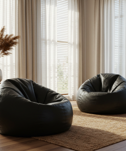 Alternative view of Set of 2 Leather Bean Bags