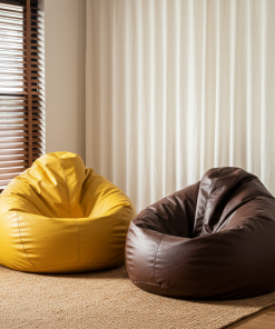 Set of 2 Leather Bean Bags