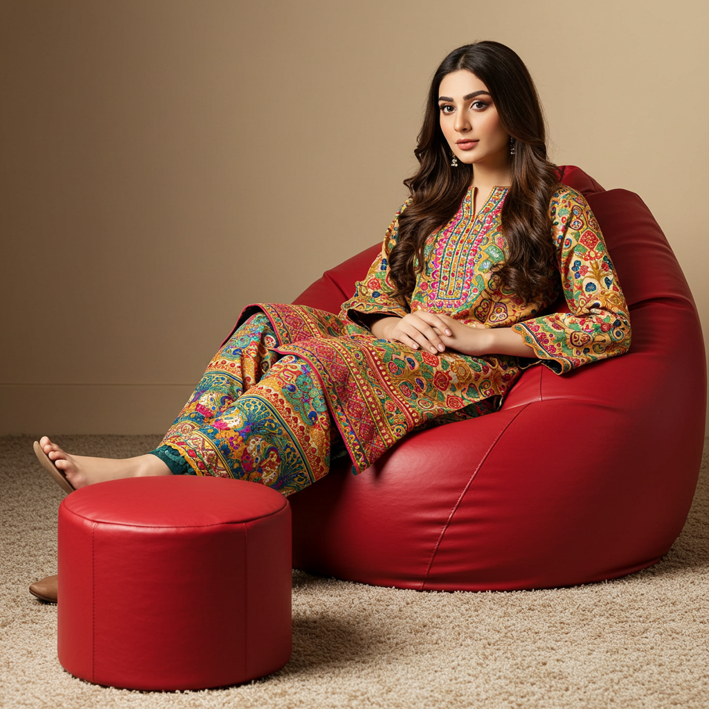 Morbido Bean Bag with Free Footstool - Image 3