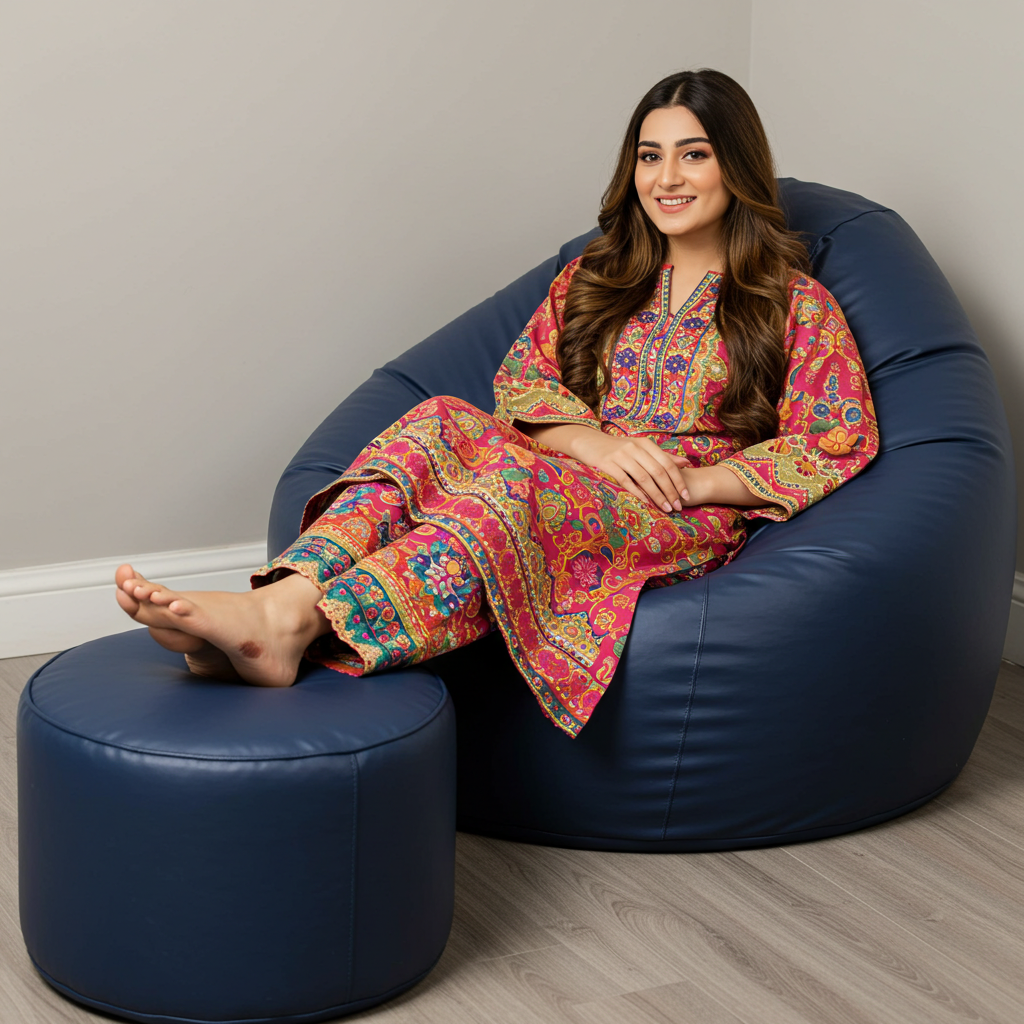 Morbido Bean Bag with Free Footstool - Image 5