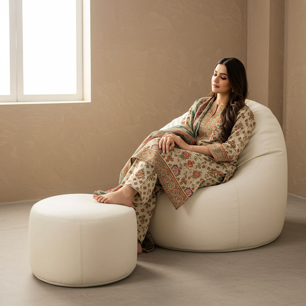 Morbido Bean Bag with Free Footstool - Image 6